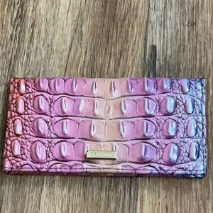 Brahmin checkbook cover pink blue